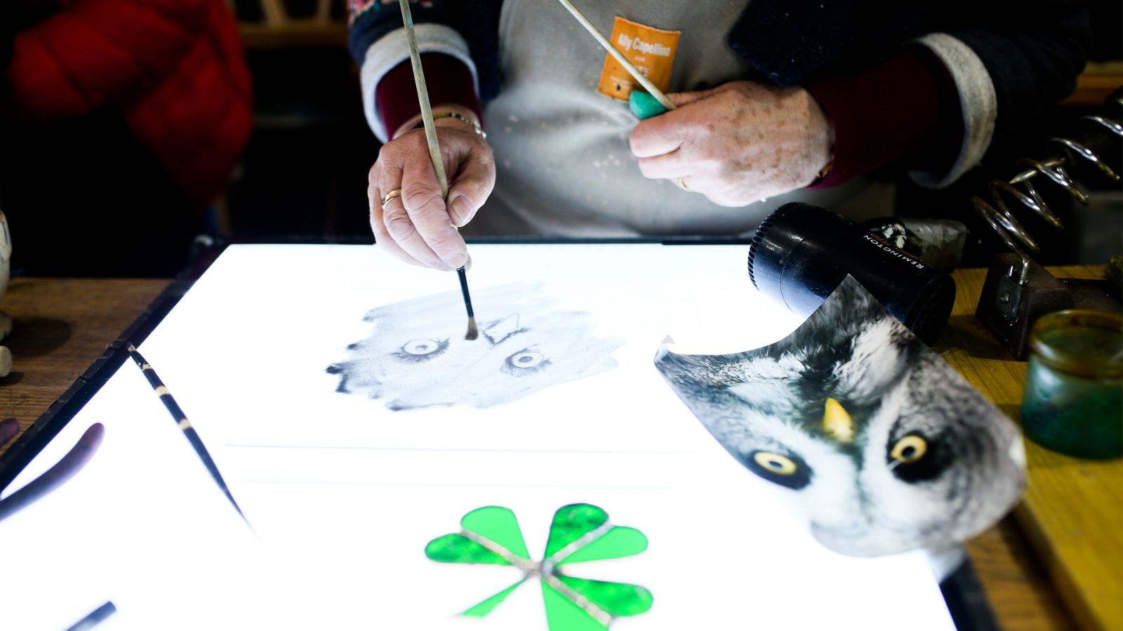 Artist at work - Discovery Glass, Comber